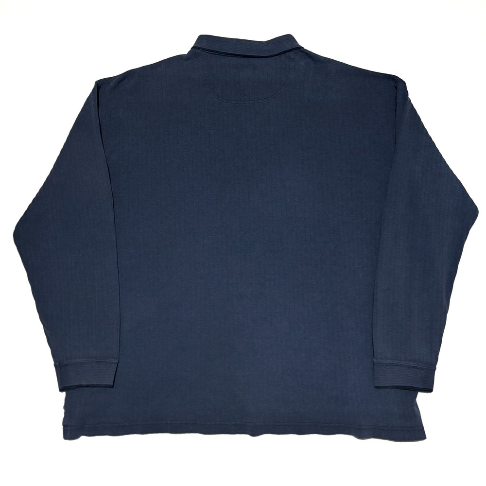 ALEXANDER LLOYD Menswear Blue Textured Long Sleeve Polo Shirt 2XLT Tall‎ Casual - Picture 3 of 7